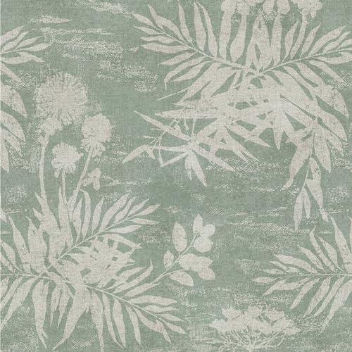 Naphite Floral Peel and Stick Wallpaper Vintage Leaf Botanical Dark Green Contact Paper for Cabinets Drawers Boho Self Adhesive Removable Wallpaper for Bedroom Waterproof Shelf Liner 17.3inW 78.7inL