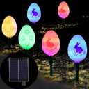 25 FT 20 Packs Easter Eggs Decor String Lights, 8 Modes Colorful Easter Solar Light Outdoor, Waterproof Stake Egg Pathway Light for Garden Patio Lawn Yard