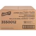 Genuine Joe Jumbo Roll Bath Tissue, 2-Ply, 3.3" x 500', White, 12 Count