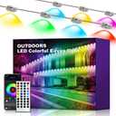 XINKAITE 50FT Permanent Outdoor Lights with 25 LEDs - Smart RGB+IC with 16 Million DIY Colors, IP67 Waterproof, App & Remote Control, Hundreds of Dynamic & Scene Modes for Holidays, Christmas & Home