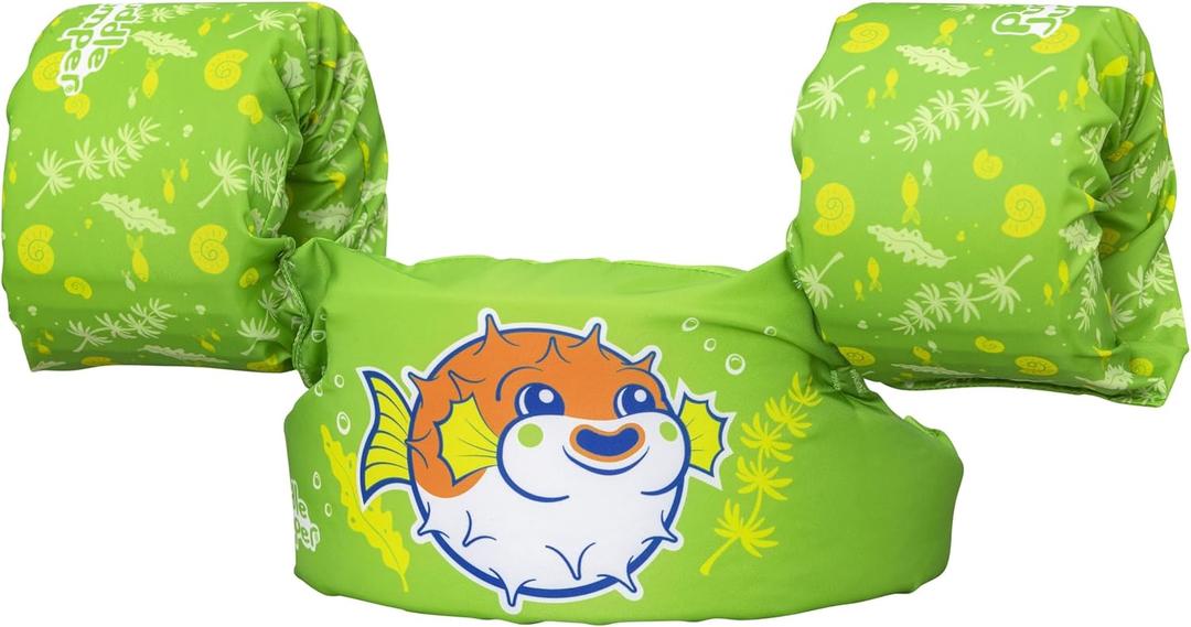 Puddle Jumper Fabric Kids Life Vest with Armbands | US Coast Guard Approved | Youth Swim Trainer | Weight Capacity 33-55lbs | Adjustable | Comfortable Polyester