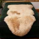 IRIWOOL Premium Genuine Fur Sheepskin Rug Real Australia Sheepskin Natural Luxury Fluffy Lambskin Fur Area Rug Seat Covers for Kids Bedroom Sofa Chair Cover (Light Brown, Single Pelt/2ft x 3ft)