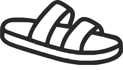Men’s Black Rubber Slide Sandals, Casual Waterproof Slip-On Shower Shoes, Size Not Marked