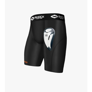 Shock Doctor Compression Shorts Men, Protective Bio-Flex Cup, Moisture-Wicking, Vented Protection. Adult Men Sizes, Size S