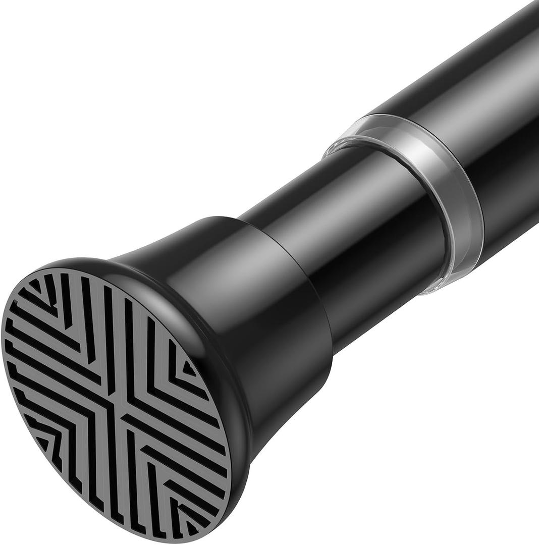 Tension Rod 30-76Inch Black Tension Curtain Rods for Windows Spring Tension Rod Adjustable Curtain Rod no Drilling Long Tension Rods for Window,Doorway,Closets