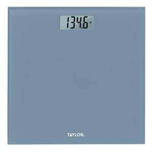 Taylor Digital Glass Bathroom Scale for Body Weight, Accurate High Precision and Durable Platform, Digital Weighing Machine for People, Easy-to-Read Display, 350 lb Capacity, Slate Blue