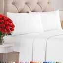 Queen Size 4 Piece Sheet Set - Comfy Breathable & Cooling Bed Sheets Set - Hotel Luxury Bedding for Women, Men, Kids, Teens, Boys & Girls - Deep Pockets, Ultra-Soft, Wrinkle Free - Oeko-Tex - White