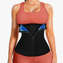 LEINIDINA Womens Waist Trainer Corset with Zipper Sweat Waist Trimmer for Women Workout Belt Corset Shapewear, Size M