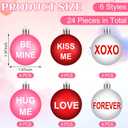 BBTO 24 Pcs Valentines Day Ball Ornaments 1.97 Inch Red Pink Valentines Tree Letter Hanging Decorations Plastic Ball Home Decorations for Wedding Gift Anniversary Festival Party Decor