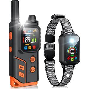 Dog Shock Collar 2 Dogs,4000FT with Flash Light for Night Walks, Dog Training Collar with Remote Control,E Collar with Adjustable Pitch Beep,Vibration and Shock,Rechargeable Waterproof (Black, 1 Pack)