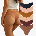 Women Seamless Underwear Soft No Show Stretch Bikini Invisibles Hipster V Cut Panties 1 pc