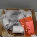 Masupu Drink Table, Round Side Table for Small Spaces, Pedestal Small End Table with Metal Base, for Living Room, Bedroom, Bathroom, Rustic Brown