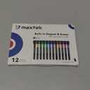 maxtek Magnetic Dry Erase Markers with Eraser - 12 Count Colorful Fine Tip Whiteboard Markers for Kids, Low Odor Whiteboard Markers for Calendar Boards White Board