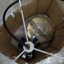 18" Semi Flush Mount Ceiling Light with Fabric Lampshade Modern Drum Ceiling Lamp Gold Ceiling Light Fixture for Dining Room Kitchen Bedroom Living Room