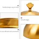 Gold Stainless Steel Food Dome Cover Food Protecting Dome Cover Serving Plate Dish Dome Cake Butter Dessert Cheese Cover for Burgers Restaurant Party (Crown Handle)