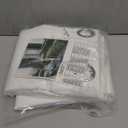 LAMIT White Linen Curtains 90 Inch Long 2 Panels Set for Bedroom Living Room, Grommet Thick Linen Textured Sheer Curtains Light Filtering Privacy Drapes for French Door, 52 x 90 Inch