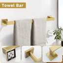 10-Piece Bathroom Hardware Accessories Set-Brushed Gold Towel Bar, Holder & Racks-SUS304 Stainless Steel-Wall Mounted,23.6-Inch