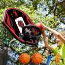 Jump Tastic Trampoline Trampoline Basketball Hoop, Fits Straight and Curved Pole Basketball Hoop for Trampoline, Universal Attachment with Mini Ball and Pump