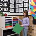 Classroom Keepers 12" x 18" Construction Paper Storage, 10-Slot, White, 17" H x 27" W x 19" D, 1 Unit