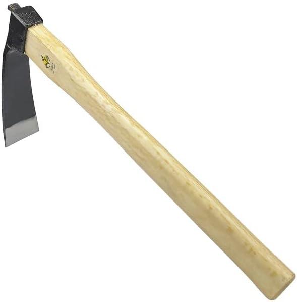 14 Inch Heavy Duty Narrow Hoe, Without Welding, Japanese Carbon Steel with Oak Wooden Handle, Garden Tool for Digging, Weeding, and Planting