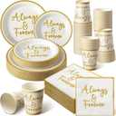 Colarr 250 Pcs Bridal Shower Plates and Napkins and Cup Sets Bridal Shower Party Supplies Paper Plates Napkins Disposable Party Tableware Set for Wedding Engagement Bachelorette Party(Cute Style)