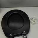 Mayfair Cameron Black Toilet Seat, Non Slip Heavy Duty Wood, Easy Clean, Made in USA, Round