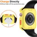 Amizee 2 Pack Rugged Case Compatible with Apple Watch Case Series 11/10 42mm, Soft TPU Shockproof Bumper Drop Proof Protective Cover for iWatch (Yellow/Clear)