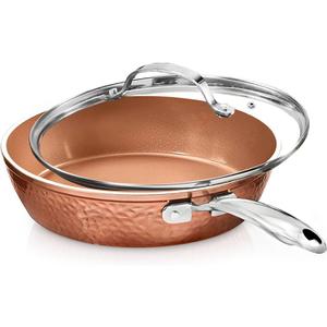 GOTHAM STEEL Hammered Copper 12 Inch Non Stick Frying Pans, Frying Pans Nonstick,  Non Toxic Ceramic Pan for Cooking, Nonstick Frying Pan, Induction Pan, Oven and Dishwasher Safe