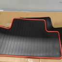 Fit 2006-2011 Honda Civic Coupe & Sedan Floor Mat Black w/Red Edge