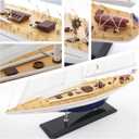 Wooden Sailing Boat Sailboat Yacht Model 28" Endeavour Enterprise Scale Replica Nautical Decor Corporate Personalized Gift (Enterprise 28inch), Large