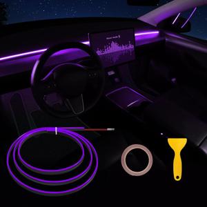Acrylic Interior Car LED Strip Light with 6mm Sewing Edge - 43.3 inches Ambient Lighting Kits, Neon LED Strip Light(110CM/43.3IN, Purple) Acrylic Interior Car LED Strip Light with 6mm Sewing Edge - 43.3 inches Ambient Lighting Kits, Neon LED Strip Light(110CM/43.3IN, Purple)