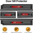 Upgraded Door Sill Guards Compatible with Jeep Wrangler JL JLU 2018-2025 2026 & Gladiator JT 2020-2025 2026 Accessories Stainless Steel Door Entry Guard (4-Door Brushed Black)