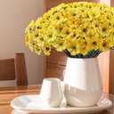 Kinisty 20 Bundles Outdoor Artificial Flowers UV Resistant with Yellow Faux Silk Flowers and No Fade Fake Plastic Plants for Spring Summer Outside Planters Porch Window Box Garden Decor