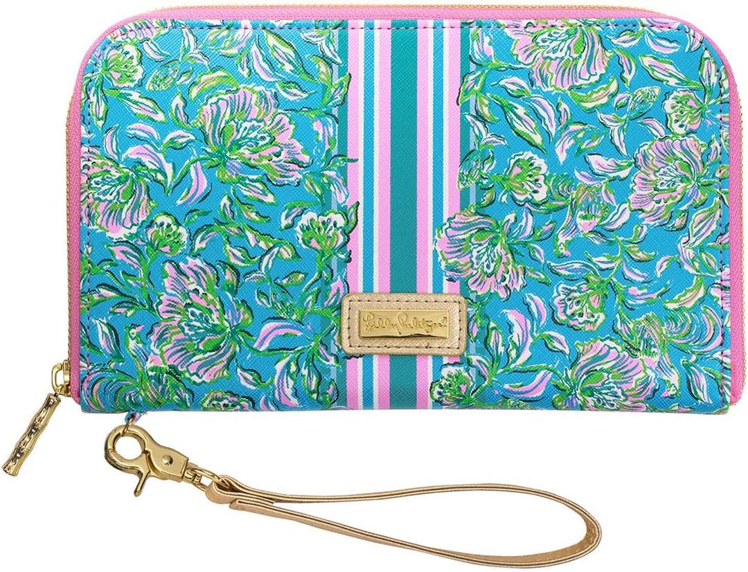 Lilly Pulitzer Travel Wallet Passport Holder, Vegan Leather Wristlet Wallet for Women, Travel Document Organizer, Chick Magnet
