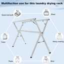 Sarahipe Sillars Clothes Drying Rack, 79 inches Laundry Drying Rack Clothing Foldable & Collapsible Stainless Steel Heavy Duty Clothing Drying Rack with Windproof Hooks for Indoor Outdoor