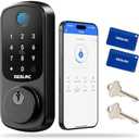 DESLOC Smart Door Lock B200, Smart Deadbolt Lock, Keyless Entry Door Lock, Fingerprint Deadbolt Smart Lock, Smart Locks for Front Door, App Control, Touchscreen Keypad Deadbolts,12-Month Battery, IP54, Matte Black
