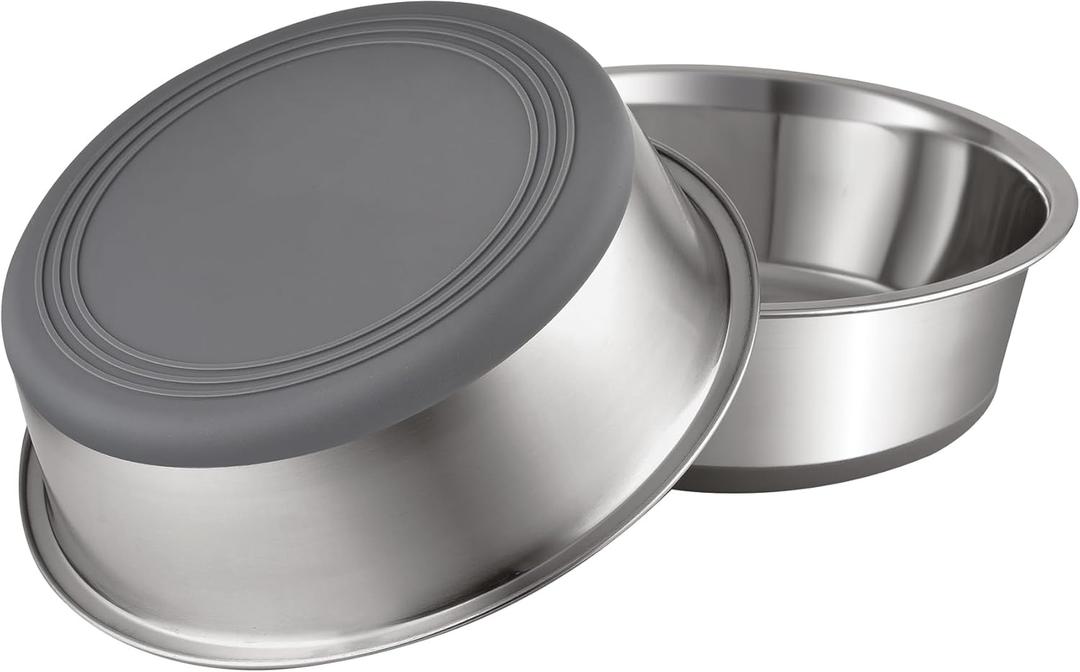 PEGYY11 Nonslip Stainless Steel Dog Cat Bowls, 2 US Cup, 2 Count