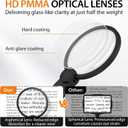 Hands Free Magnifying Glass with Light for Close Work, 5.5 Inch 5X Lighted Magnifying Glass, Neck Wear Magnifier for Reading Books, Sewing, Cross Stitch, Low Vision Seniors with Aging Eyes