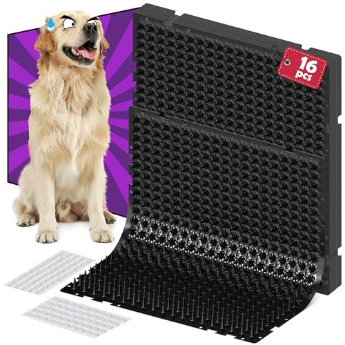 ohlela 16 Pack Black Scat Mats for Dogs - 16" x 13" Pet Deterrent Mat with 1" Spike. Effective Dog Pee Repellent Indoor & Outdoor to Keep Dogs & Cats Away. Cat Repellent Indoor Solution
