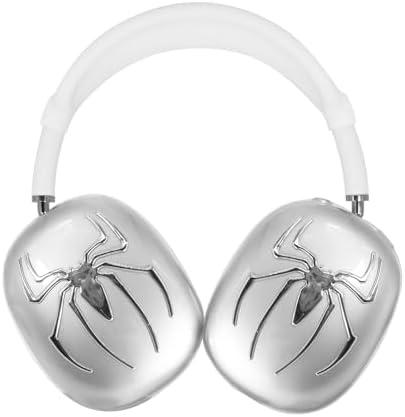 Case Cover for AirPods Max,TPU Cool Soft Clear Case,Silver Spider Earcup Cover for Apple AirPods Max for Men&Women Accessories Protective Cover(Spider,Clear)