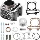 Mokuo GY6 61mm/2.40" Cylinder Top End Rebuild Kit with Piston Ring Gasket in Aluminum Alloy Material,Fit for Chinese GY6 4-stroke 170cc 152QMI 157QMJ Engine,61MM