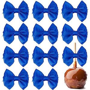 AIMUDI Royal Blue Satin Ribbon Twist Ties & Bows for Treat Bags, Crafts, Gift Wrapping, Cake Pops & Wedding Favors - 24 Counts