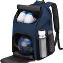 Bosynoy Bowling Backpack, Bowling Ball Bag Totes for Single Ball with Shoe Compartment & Foam Padded, Fits Shoes Up to US Mens Size 16, Grey (Blue)
