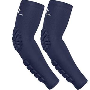 HOPEFORTH 2PCS Padded Elbow Forearm Sleeves Compression Arm Protective Support L