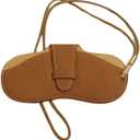 FASHIXD Glasses Case Portable Travel Sunglass Case with Lanyard Eyeglass Pouch Bag Sunglass Holder for Purse For Women Men (Classic-Brown)