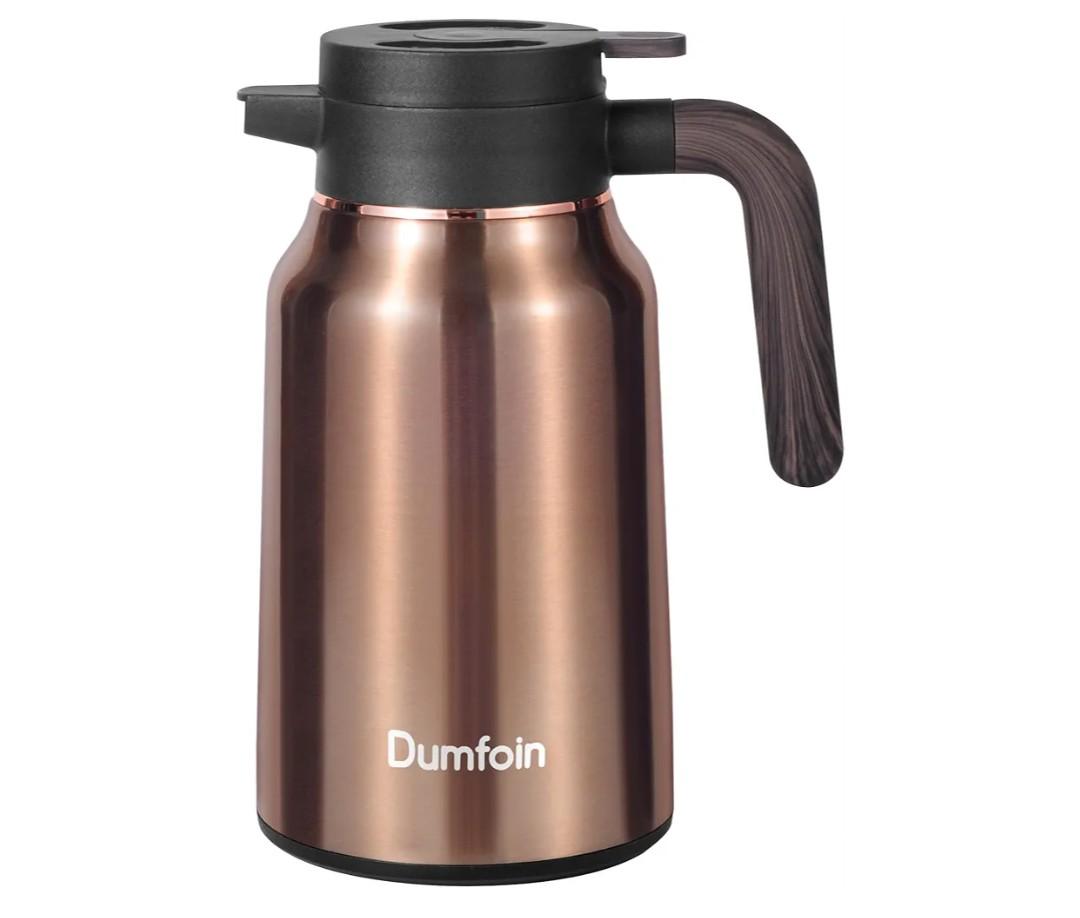 Carafes for Hot Liquids 51 oz - 12 Hour Stainless Steel Thermal Coffee Carafe-Insulated Coffee Carafes For Keeping Hot/Cold Coffee, Tea, Water, 1.5 Liter Beverage Dispenser(Gold)