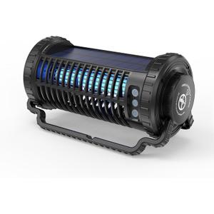 Solar-Powered Mosquito Killer & Bug Zapper, 4200V Voltage, IP5 Waterproof, ABS Fireproof Material, Large Coverage Area (1/2 Acre), Long-Lasting LED Lamp Beads(Black)