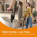 Flexi Crutch Forearm Crutches for Adults Seniors, Red Dot Award Winner, Foldable Lightweight Mobility Aid, Adjustable Height Ergonomic Handle, Non-Slip, Surgery Recovery, Full Length: 48.43" ; Folding Length: 22.44"