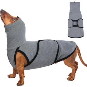 Dog Anxiety Jacket Calming Shirt, Anxiety Relief Calming Vest with Dog Ear Muffs, Noise Protection Dogs Winter Coat, Lightweight Stretchy Turtleneck T-Shirts (Grey) XS