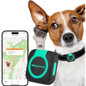 GPS Tracker for Dogs and Cats, Mini Cat & Dog GPS Tracker with Health Monitor and GPS Dog Fence, Waterproof GPS Pet Tracker, Works with Any Collar (Android and iOS Universal)
